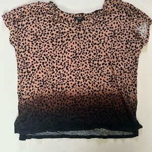 Simply Vera Vera Wang Black and Tan Animal Print Top